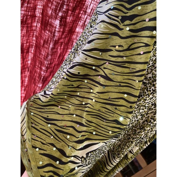 Vtg AL MAKDOOMI Kaftan Lounge Mumu Animal Print Safari Size S/M Dress Coverup - Picture 6 of 16